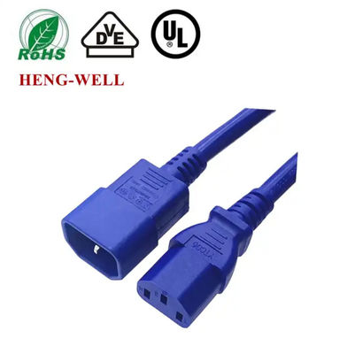 IEC C13 C14 C19 C20 C21 Kabel Daya 18/16/14AWG Kabel Ekstensi Daya Biru/Merah/ Hitam