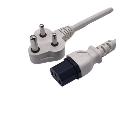 BIS1293 India Power Cord 6A 250V 3 Pin Plug Untuk Laptop PC Listrik