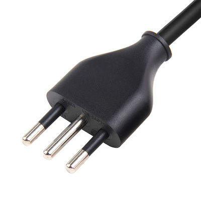 Black Italy Power Cord 3 Pin Plug To IEC 320 C5 Extension Cable Untuk Komputer