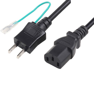 12A 125V Japan Power Cord PSE ke C13 Plug Hitam Dengan Kawat Bumi