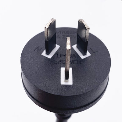 1.5m AU Power Cord 3 Pin Hitam 10A 250V AC DC Kabel Untuk Aplikasi Serbaguna