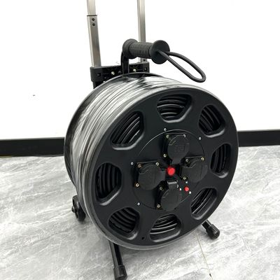 4 Universal Sockets IP54 Retractable Cable Reel Customized Length Extension Heavy-duty Industrial Waterproof