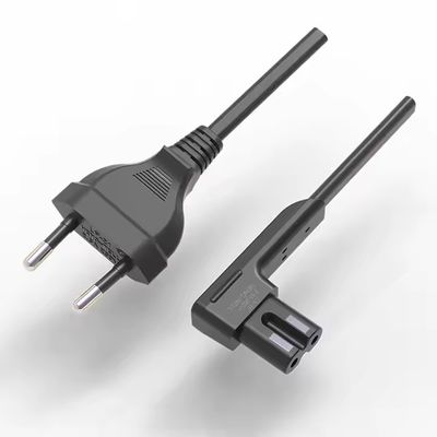 CE ENEC AC Eropa 2 Prong Angle C7 Plug listrik 2.5A 250V 2 Pin Eu Kabel Daya