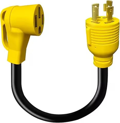 NEMA L14-30P ke 14-50R Adaptor Cord untuk RV / EV Heavy Duty STW 10 AWG SJTW Wire untuk USA Power Generators Rumah RV Trailer Camper