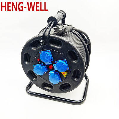 Gulungan Kabel Sakelar Pelindung Kebocoran 16A Dilengkapi Pengukur Kabel 3 1.50 2.50 Sqmm Kapasitas Maksimum 100 Meter Dirancang untuk Penanganan Kabel